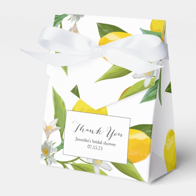 Lemon themed bridal shower favor  favor box (Front Side)