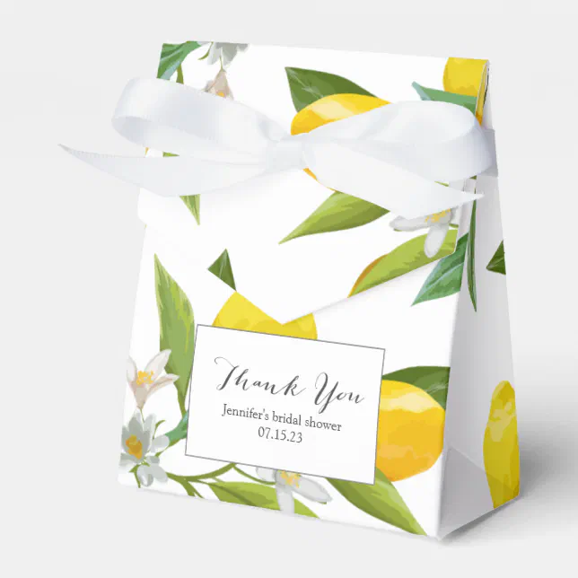 Lemon themed bridal shower favor favor box Zazzle