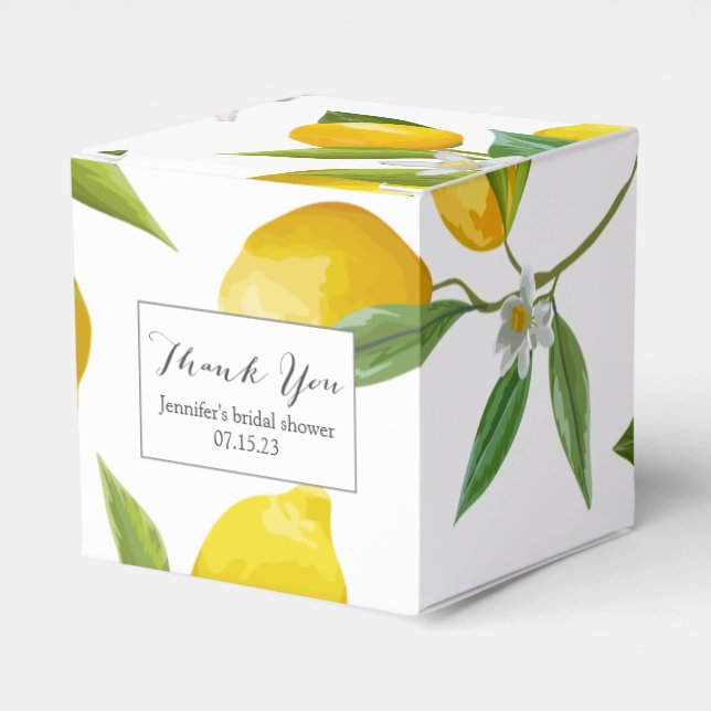 Lemon themed bridal shower favor  favor boxes (Front Side)