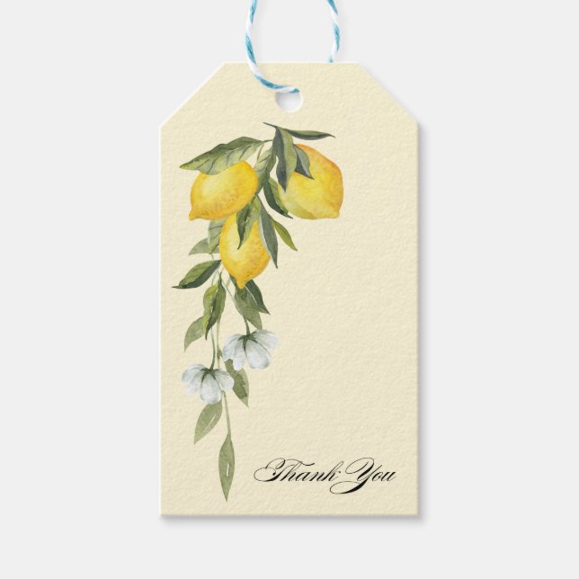 Lemon Themed Bridal Shower Favor Gift Tag (Front)