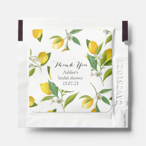 Lemon themed bridal shower favor  hand sanitizer packet