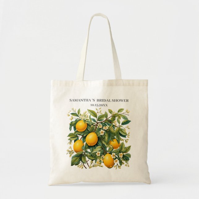 Lemon Themed Bridal Shower favors Tote Bag (Front)