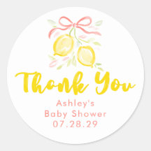 Lemon Themed Girl Baby Shower Thank You Favors