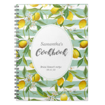 Lemon themed, personalized cook book,