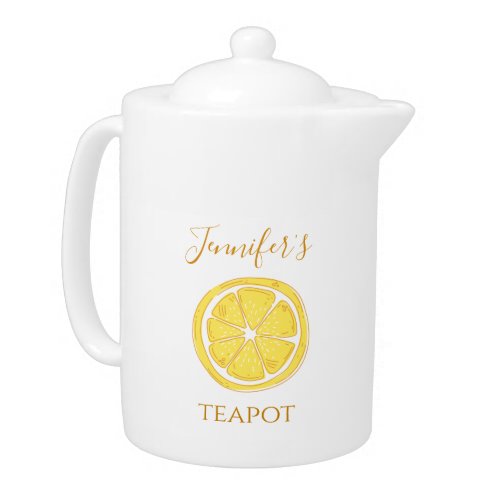 Lemon Themed Personalized Tea Pot