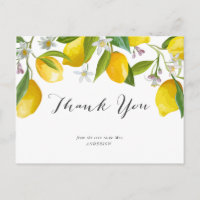 Lemon themed, summer Bridal shower thank you 