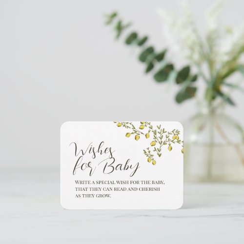 Lemon Themed Wishes for Baby Enclosure Card