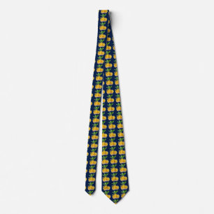 LEMON TIE DARK BLUE BACKGROUND