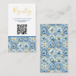 Lemon Tile Bridal Shower Registry QR Enclosure Card