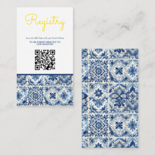 Lemon Tile Bridal Shower Registry QR Enclosure Card