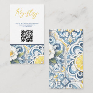 Lemon Tile Bridal Shower Registry QR Enclosure Card