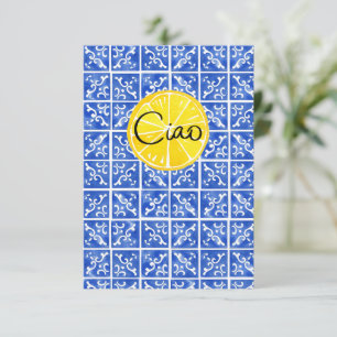 Lemon & Tile Hello in Italian: "Ciao" card