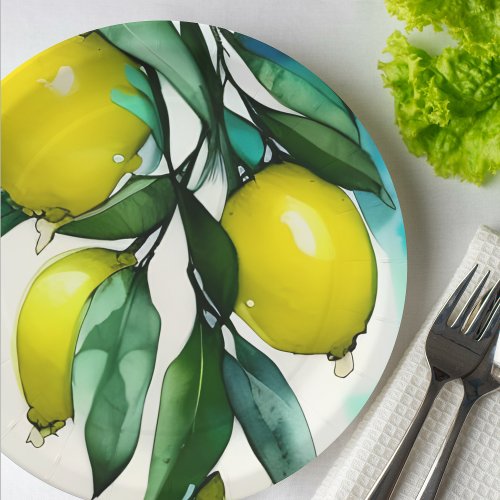 Lemon Tree Branch Paper Plates