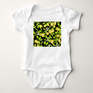 Lemon Tree Branch Vintage Illustration Baby Bodysuit