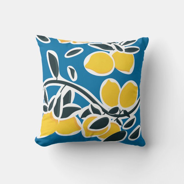 Lemon Tree Branches II Throw Pillow (Front)
