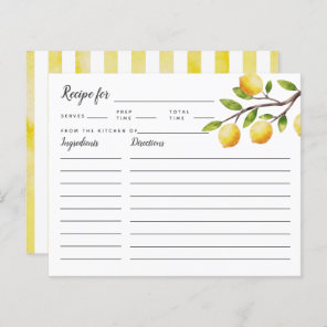 Lemon Tree Bridal Shower Recipe Card