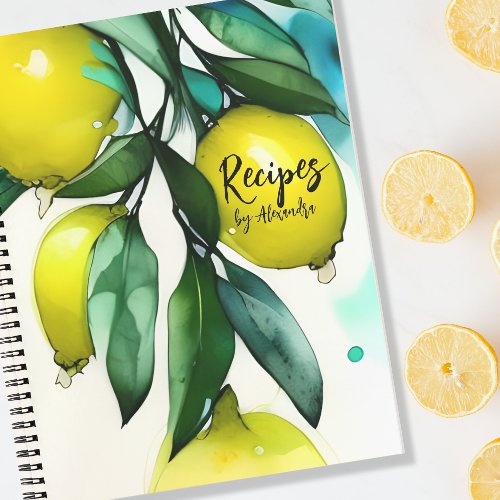 Lemon Tree Custom Text Recipe Book