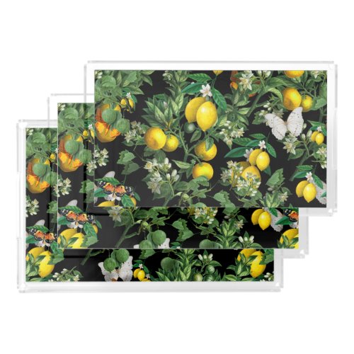 Lemon tree design acrylic tray