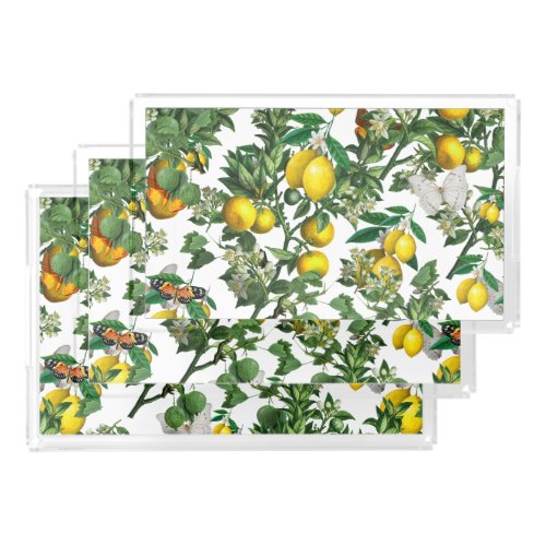 Lemon tree design acrylic tray