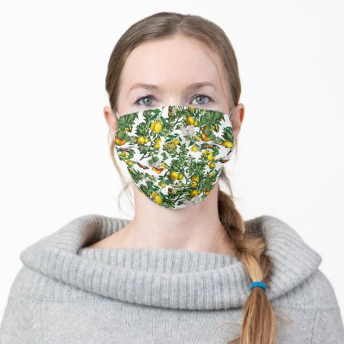 Lemon tree design adult cloth face mask