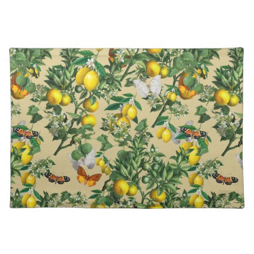 Lemon tree design cloth placemat