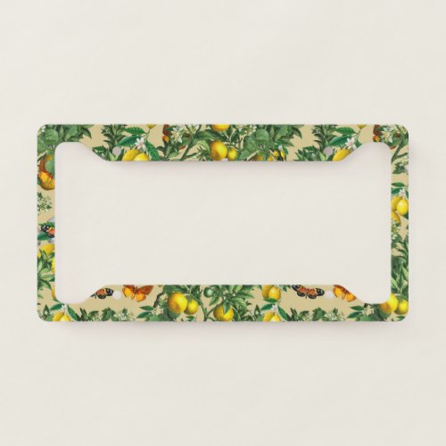 Lemon tree design license plate frame