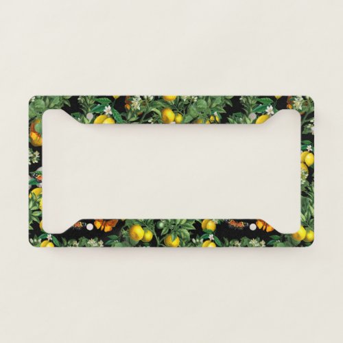 Lemon tree design license plate frame