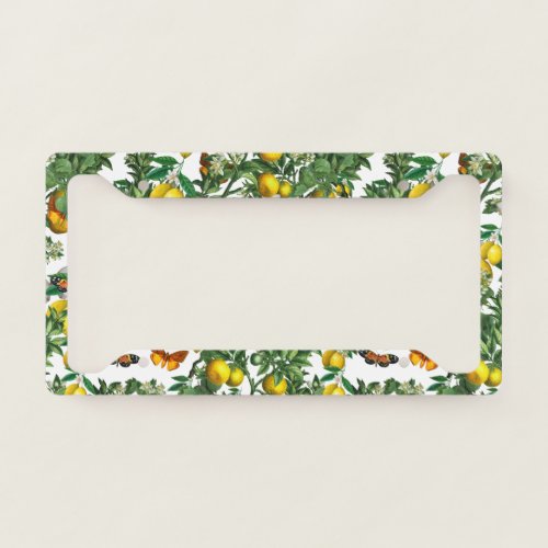 Lemon tree design license plate frame