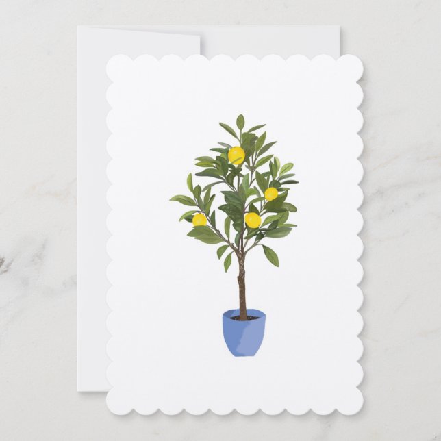 Lemon Tree Flat Greeting Card (Front)