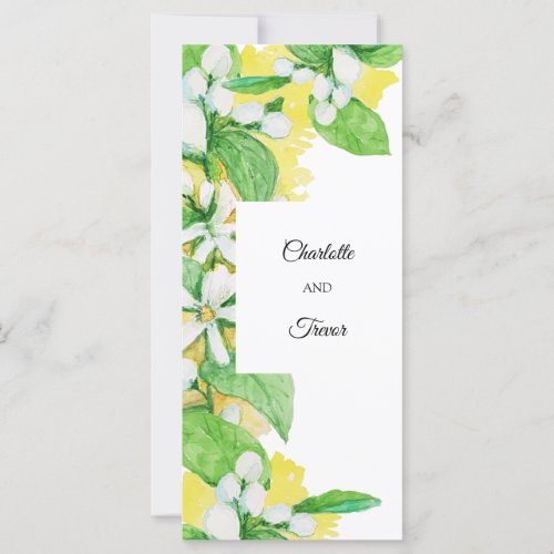 Lemon Tree Flowers Watercolor Card