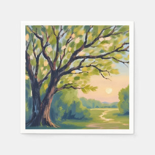Lemon Tree Italian Landscape Painting Napkins
