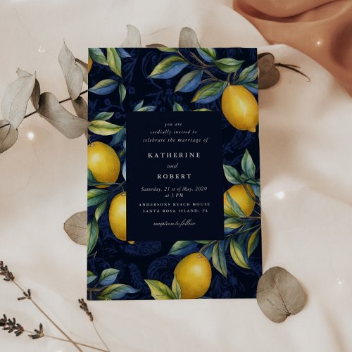Lemon Tree Italy Inspired Destination Wedding Invitation