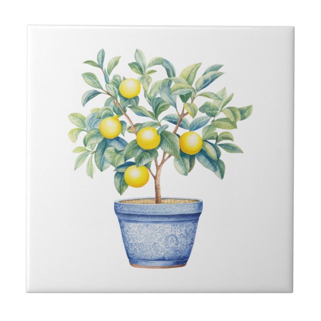 Lemon Tree Mediterranean Tuscany Ceramic Tile (Front)