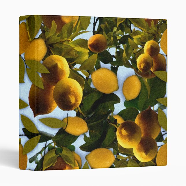 Lemon Tree Pattern 3 Ring Binder (Front/Spine)