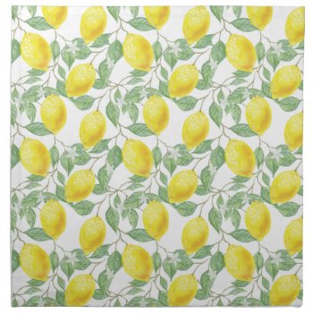 Lemon Tree Pattern Cloth Napkin by CoolSenseIdea at Zazzle