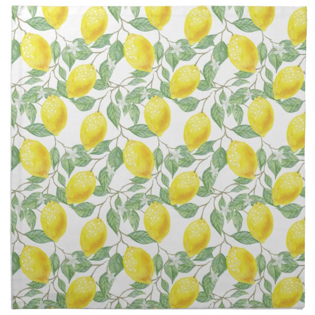 Lemon Tree Pattern Cloth Napkin (Front)