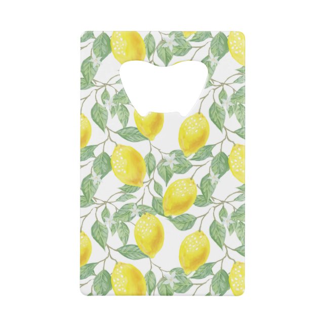 Lemon Tree Pattern Credit Card Bottle Opener (Front)