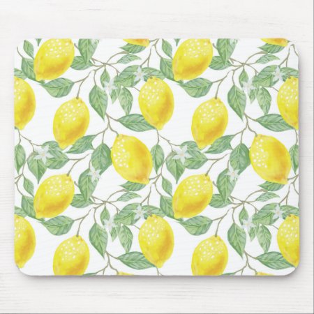 Lemon Tree Pattern Mouse Pad