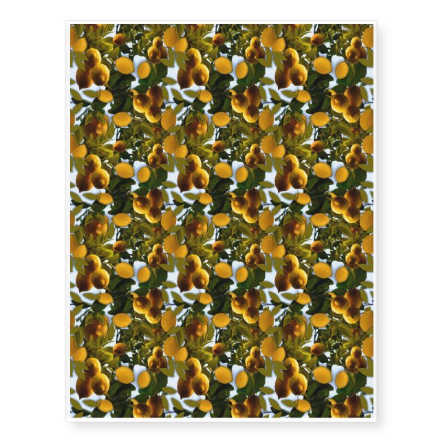Lemon Tree Pattern Temporary Tattoos (Front)