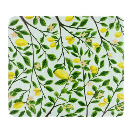 Lemon Tree Print Cutting Board