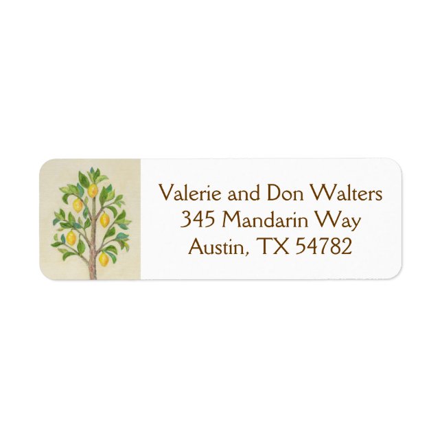 Lemon Tree return address label (Front)
