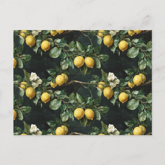 Lemon Tree Seamless Pattern Postcard (Front)
