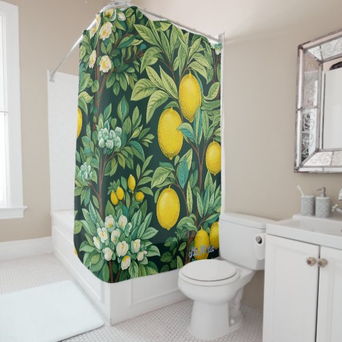 lemon tree shower curtain