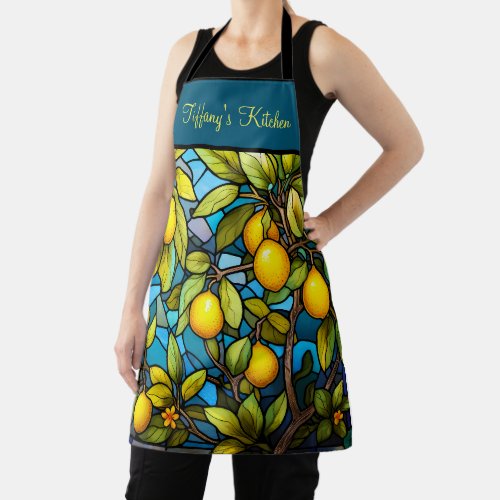 Lemon Tree Stained Glass Pattern Apron