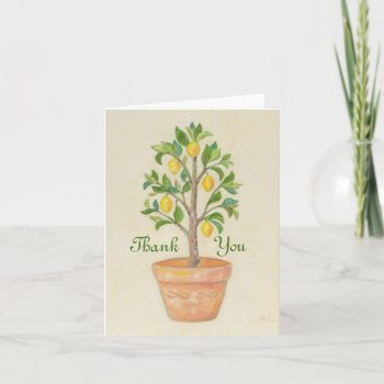 Lemon Tree Thank You Card by PainterPlace at Zazzle