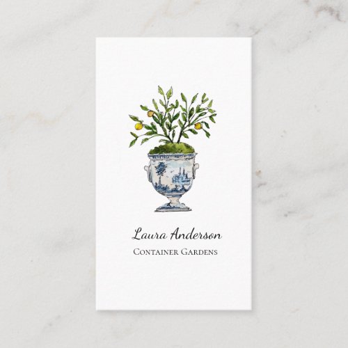 Lemon tree topiary Gardener  Business Card