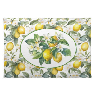 Lemon Tree Watercolor  Cloth Placemat