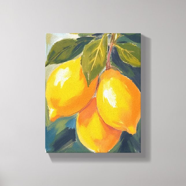Lemon Tree Watercolor Fruit Painting Canvas Print (Front)