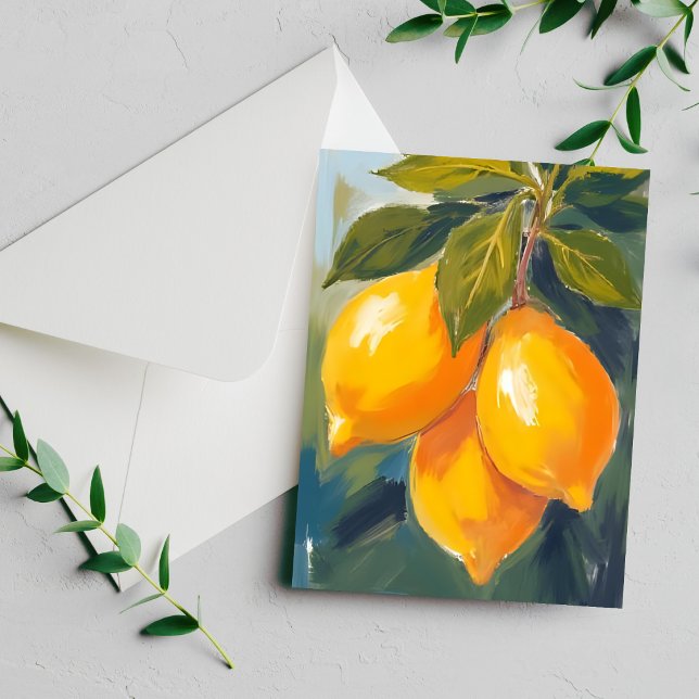 Lemon Tree Watercolor Fruit Painting Card (Creator Uploaded)