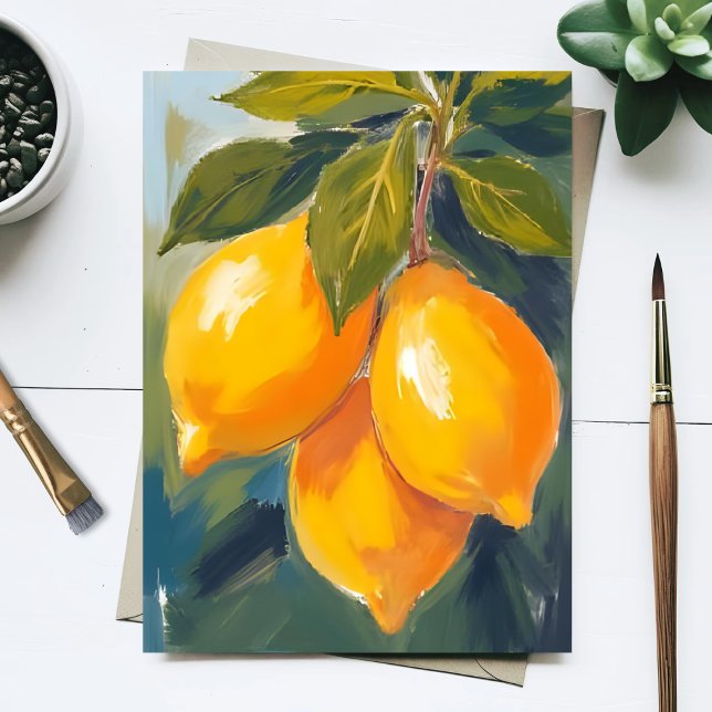 Lemon Tree Watercolor Fruit Painting Postcard (Creator Uploaded)